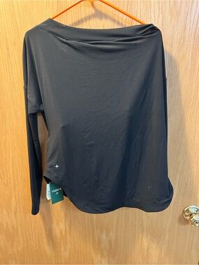 HALARA Black Off-Shoulder Long Sleeve Top
